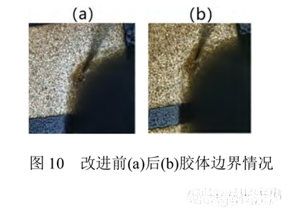 图10改进前(a)后(b)胶体边界情况