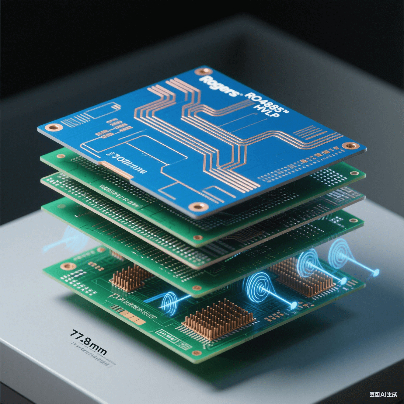 毫米波雷达PCB混压结构：RO4835™+FR4层压实现Dk=2.55@10GHz与相位一致性