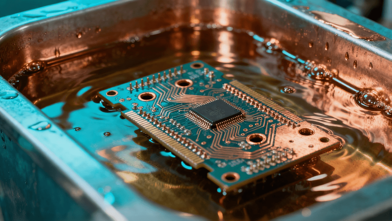 HDI板电镀与微孔填充工艺在化学槽中进行 HDI板电镀与微孔填充工艺在化学槽中进行