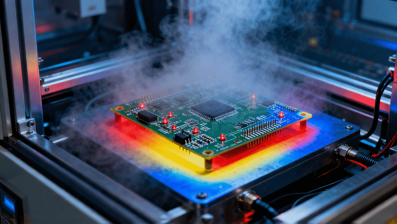 电路板热冲击测试，红外热像仪监测快速温变下的热应力与失效风险