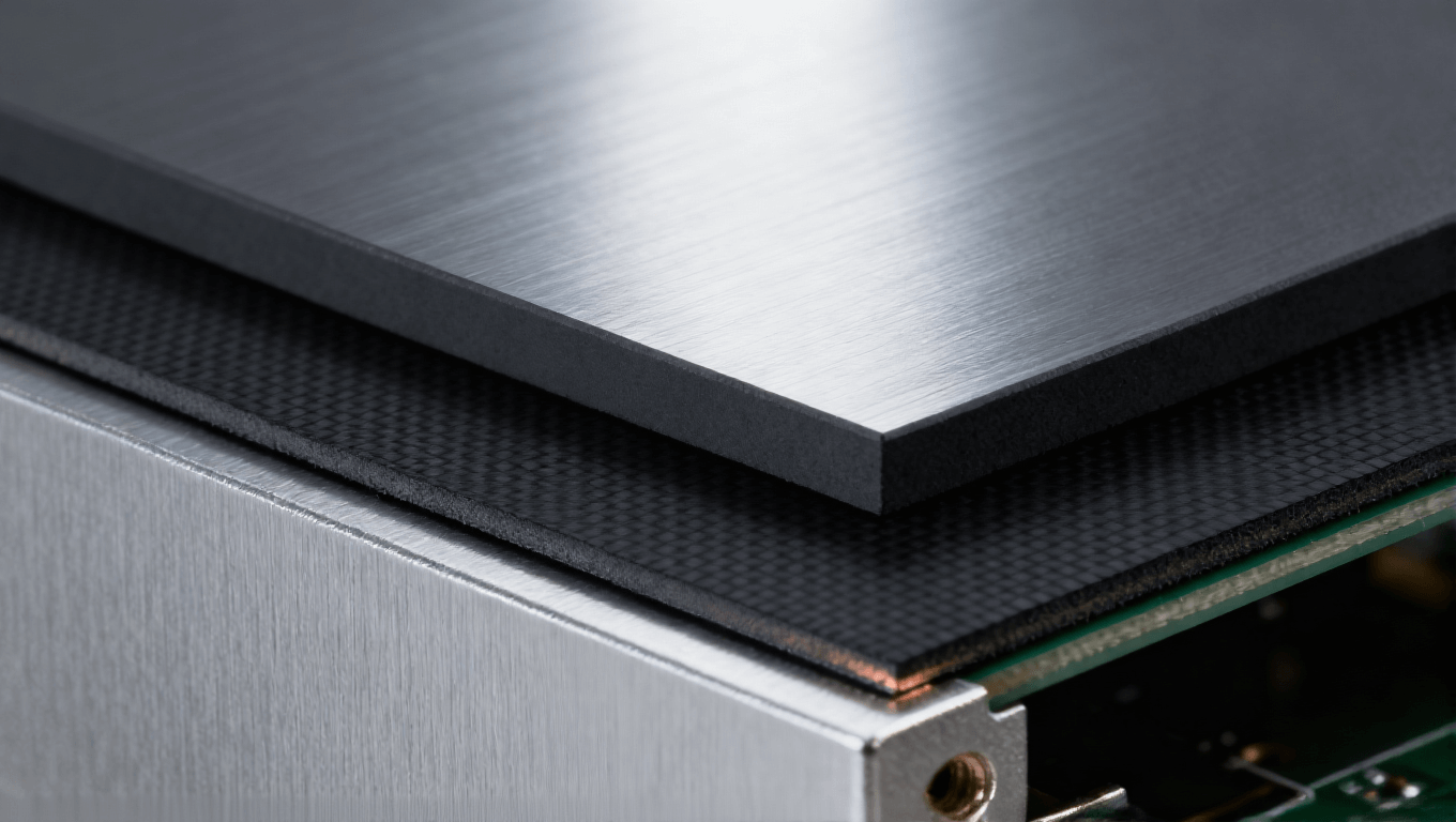 光模块PCB石墨片与铝基覆铜板散热结构 高效散热工业感 光模块PCB石墨片与铝基覆铜板散热结构 高效散热工业感