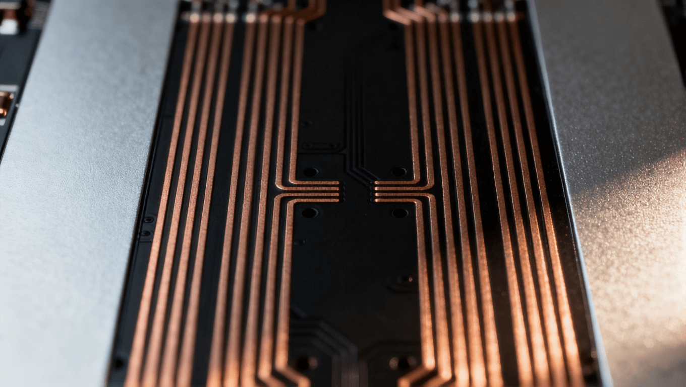 高速光模块PCB差分对线路布局特写 精密电磁设计科技感 高速光模块PCB差分对线路布局特写 精密电磁设计科技感