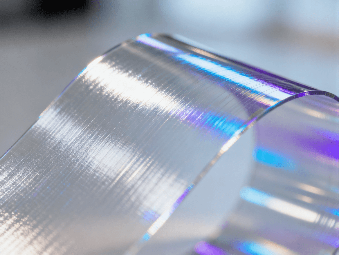 透明导电材料如氧化铟锡在柔性电路板中的特写展示