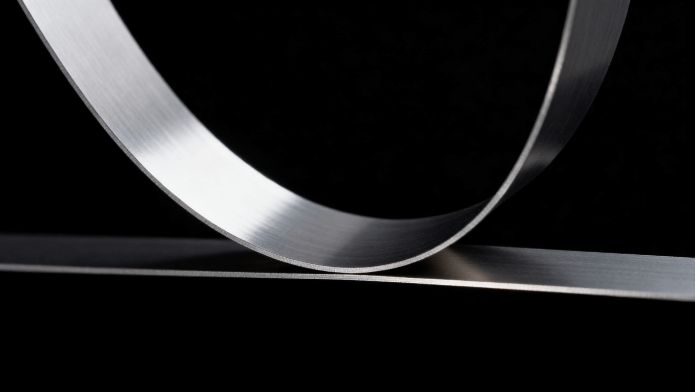 镍钛合金超弹性材料弯曲回弹演示,展示其高应变承载与形状记忆特性 镍钛合金超弹性材料弯曲回弹演示,展示其高应变承载与形状记忆特性