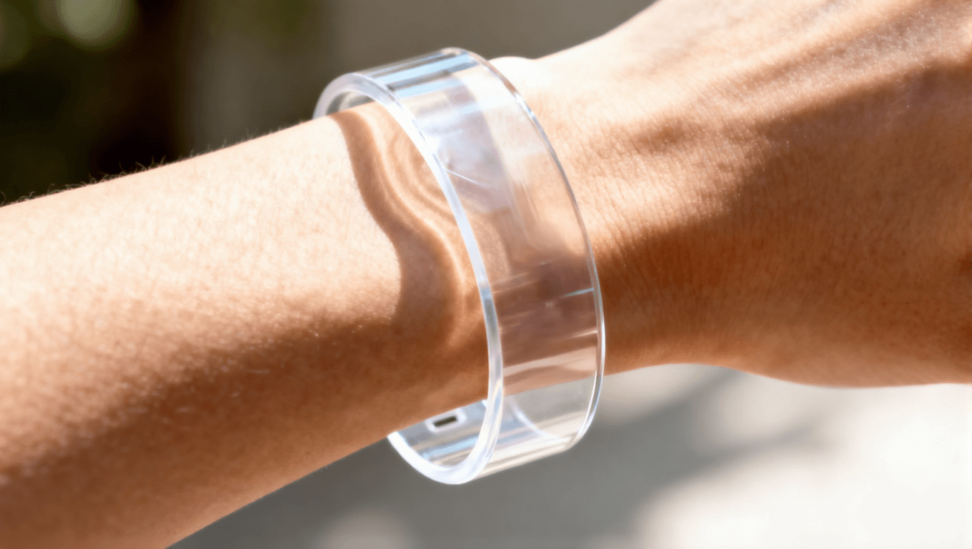 集成超弹性电路的可穿戴设备在手腕上的应用,体现其柔韧性与舒适度 集成超弹性电路的可穿戴设备在手腕上的应用,体现其柔韧性与舒适度