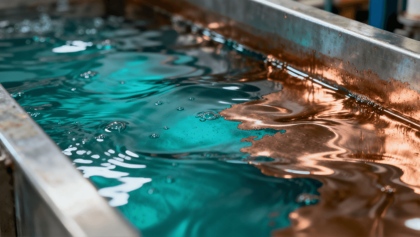 沉铜溶液反应过程中铜离子沉积与镀层均匀性工业特写