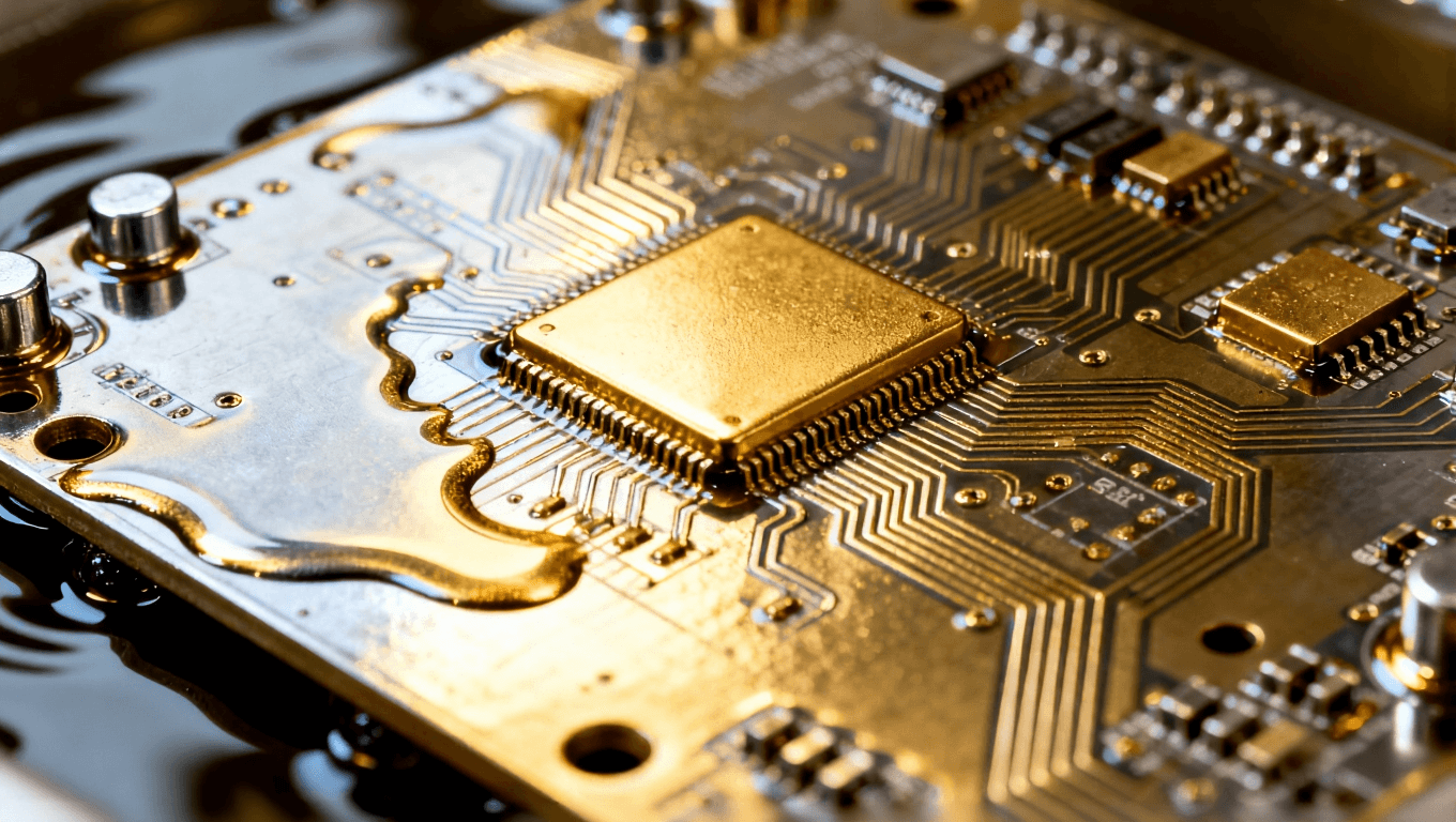 电路板化学镀镍过程，镀层均匀且光泽感十足