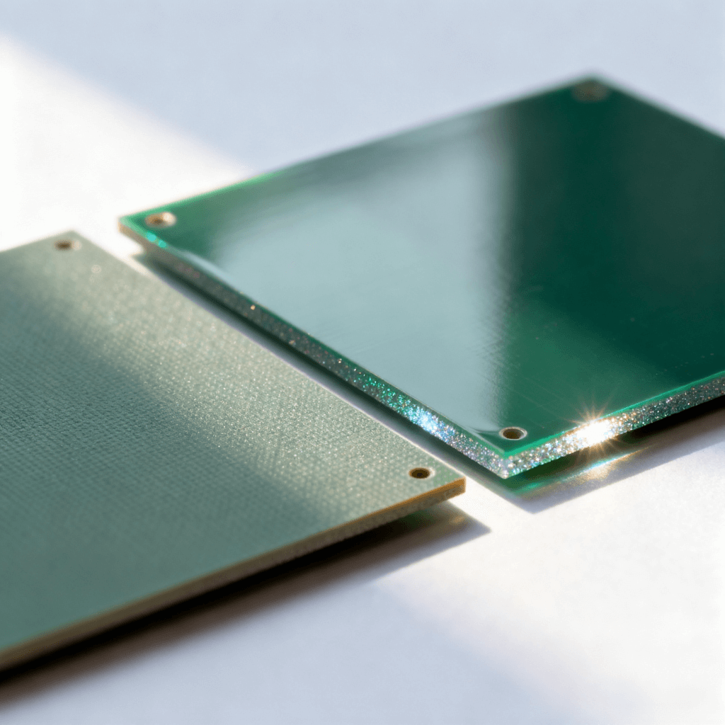 普通FR4与高频特种PCB板材样本表面质感与材质对比