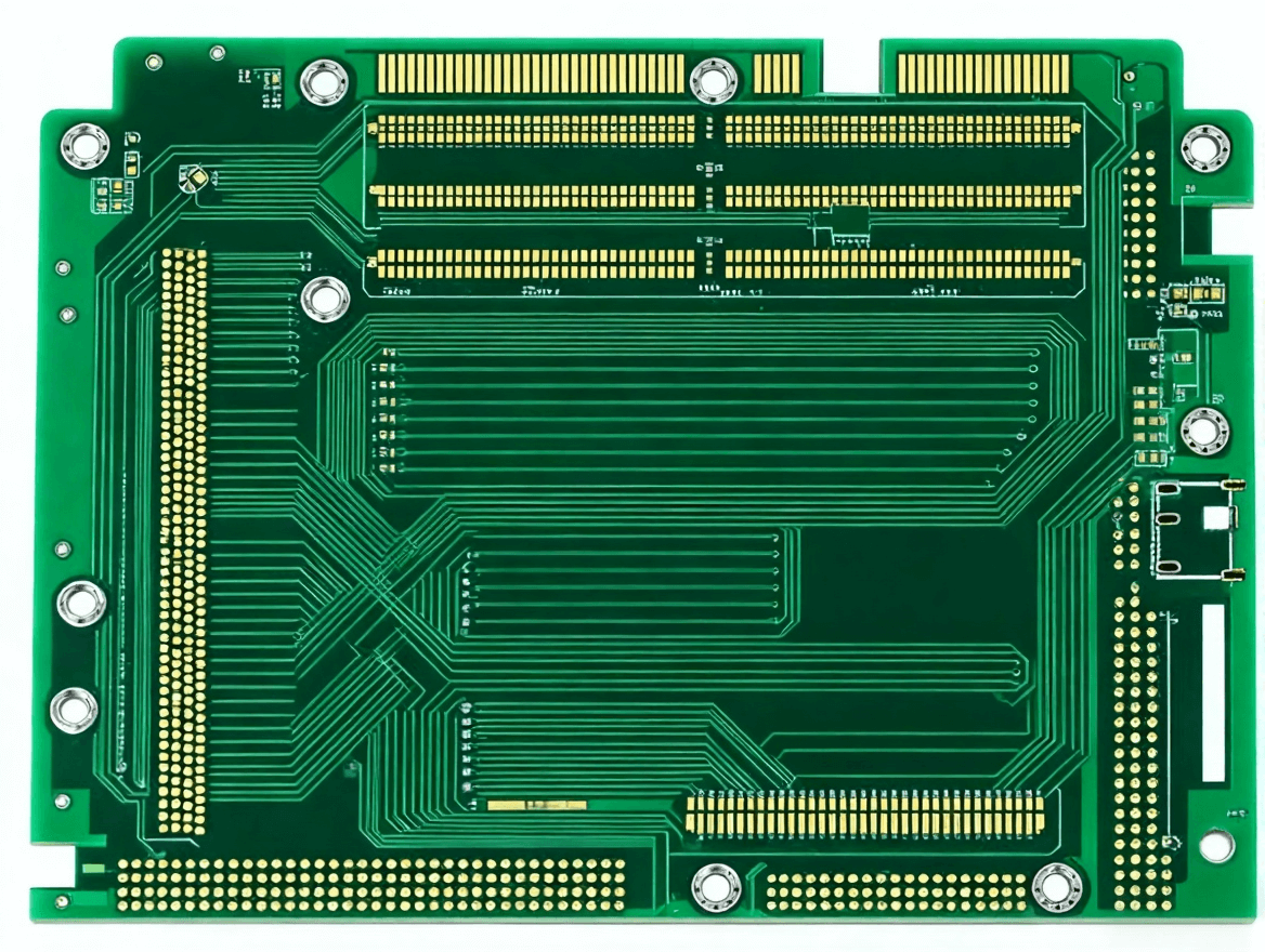 工业级 PCB 电路板特写，厚铜布线与抗干扰结构