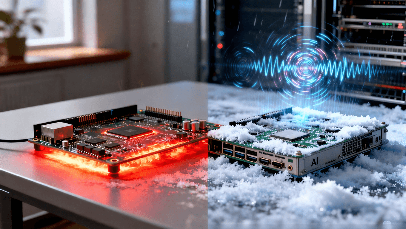 AI服务器PCB高可靠性测试场景，展示在极端温度、振动与电磁干扰环境下的稳定性能