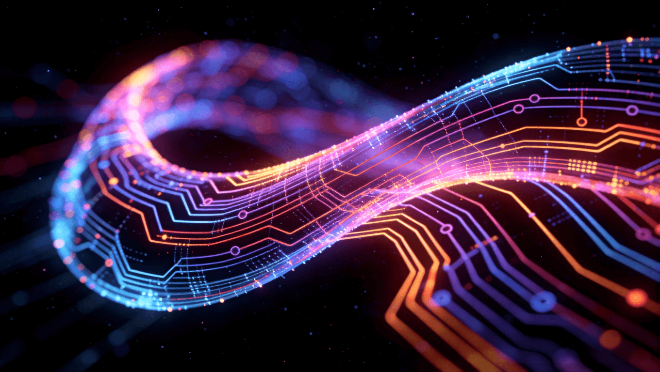 AI辅助FPC走线优化设计可视化图，呈现神经网络风格的路径布局