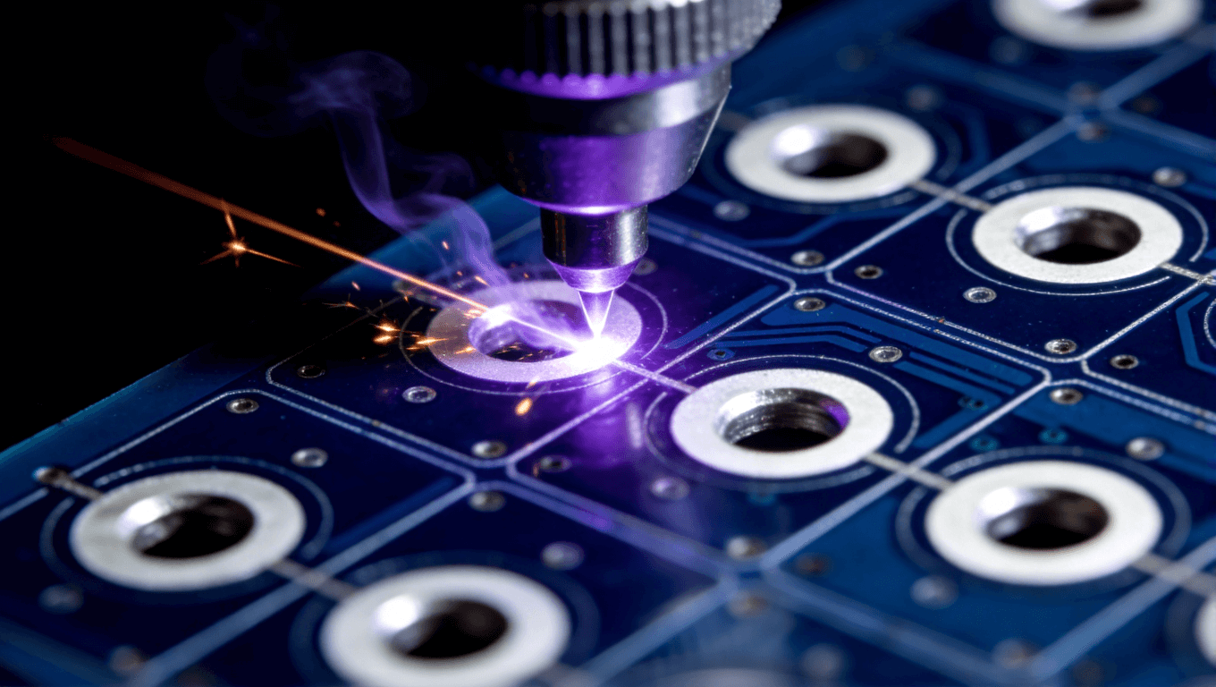 软硬结合板激光钻孔工艺中紫外激光精准加工过程