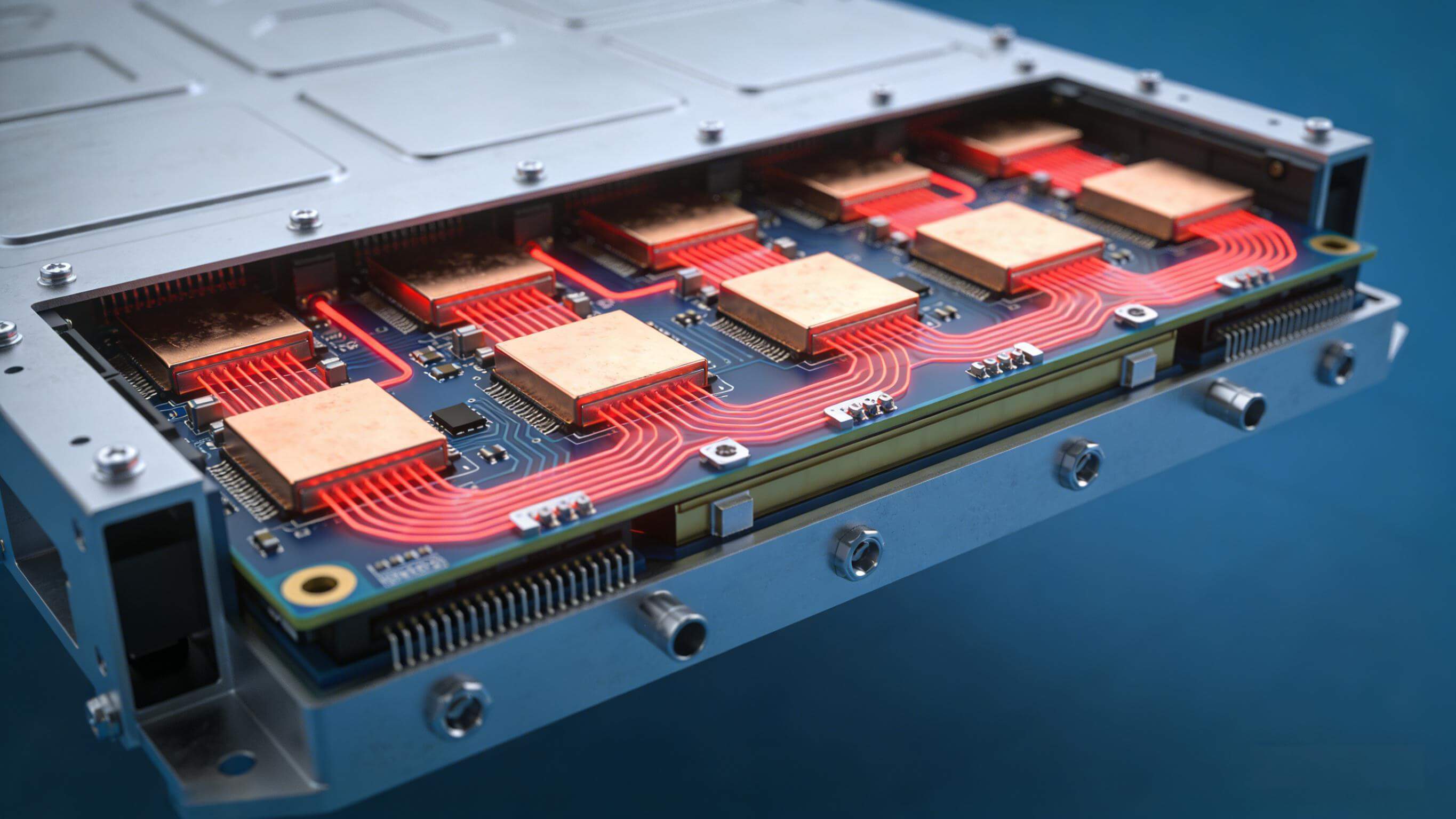 高功率储能PCB液冷散热与铜块嵌入结构示意图 高功率储能PCB液冷散热与铜块嵌入结构示意图